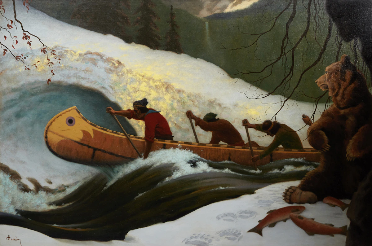 Arthur Henry Howard Heming, A Rocky Mountain Packet, oil on canvas