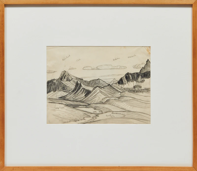Lawren Stewart Harris, Tonquin Valley, Jasper , graphite, 1924 - view 2