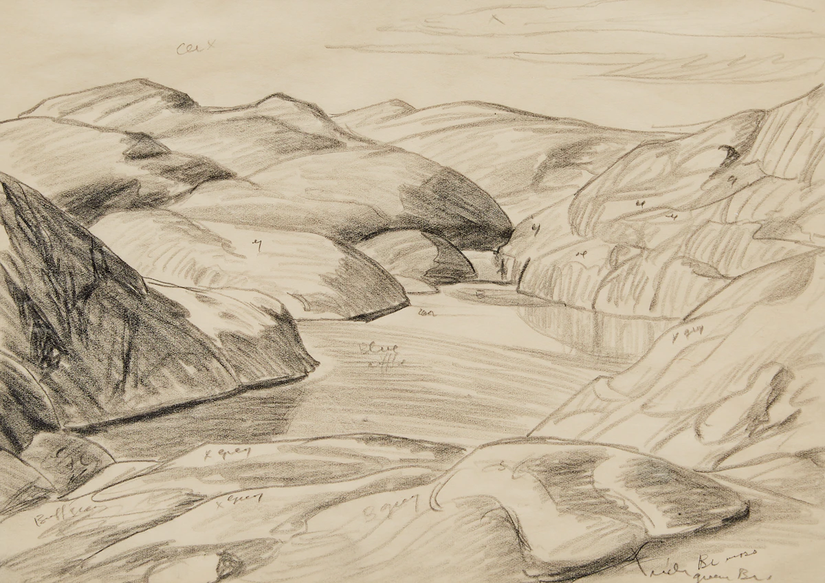 Lawren Stewart Harris, Study for “Lake, North Labrador”, graphite, 1930