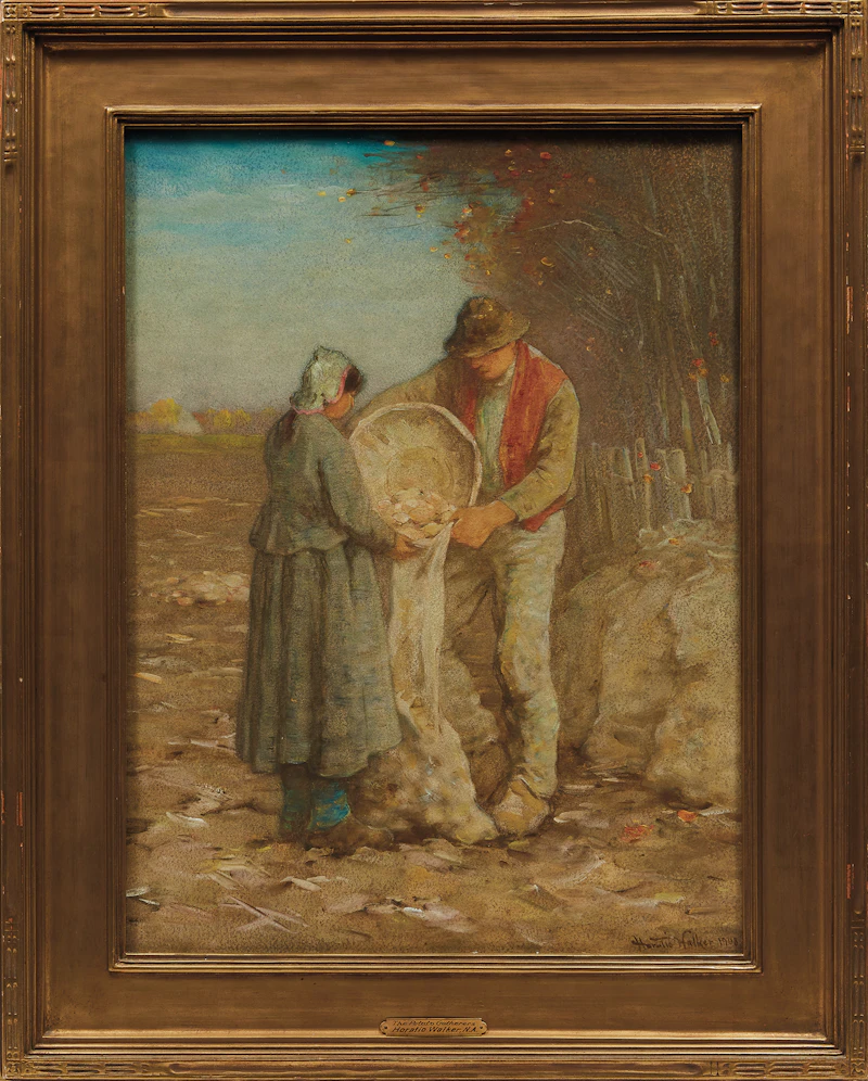 Horatio Walker, The Potato Gatherers, watercolour and gouache, 1908 - view 2