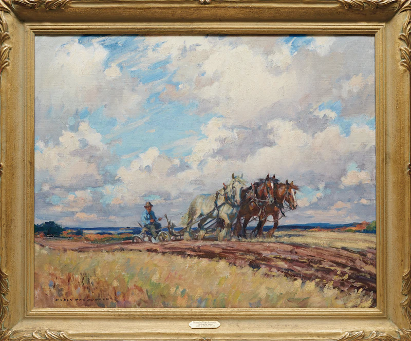 Manly Edward MacDonald, Tilling the Land with a Three-Horse Hitch, oil on canvas - view 2