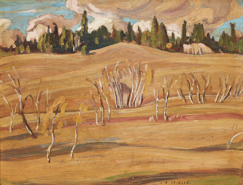 Alexander Young Jackson, Onward Ranch Landscape, double-sided oil on board