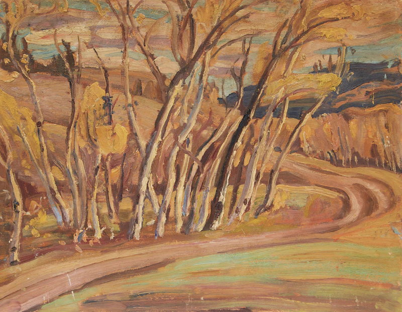 Alexander Young Jackson, Onward Ranch Landscape, double-sided oil on board - view 2