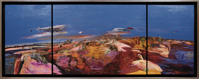 John Hartman, Red Pool, oil on board (triptych), 1996 - view 2