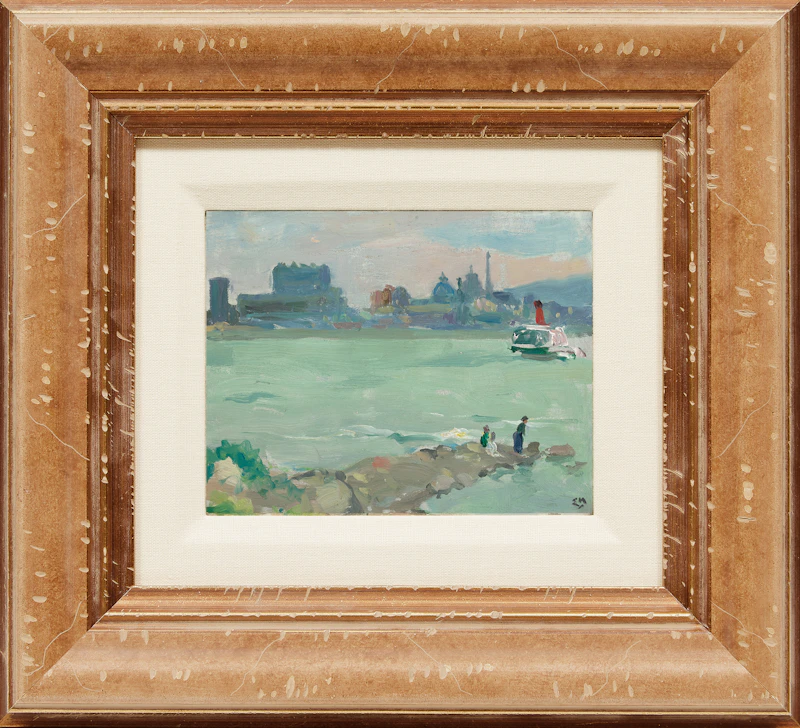 Edwin Headley Holgate, The Ferry, Quebec, oil on panel, 1919 - view 2