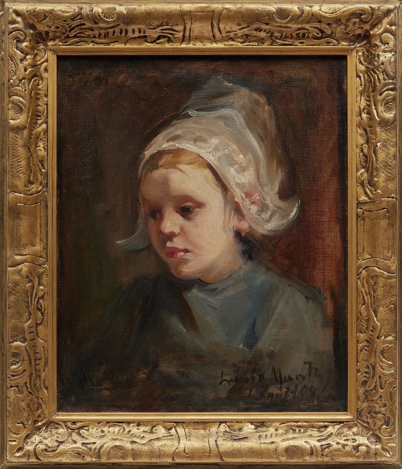 Laura Adeline Muntz Lyall, Girl in a Dutch Bonnet, oil on canvas, 1899 - view 2