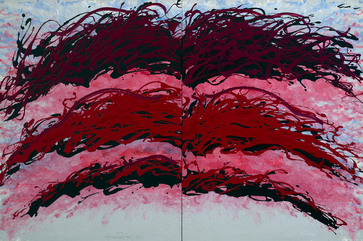 Jacques Hurtubise, Rose Slush, oil on canvas (diptych), 1982