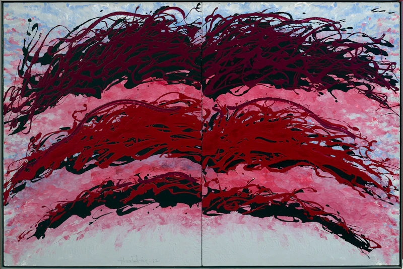 Jacques Hurtubise, Rose Slush, oil on canvas (diptych), 1982 - view 2