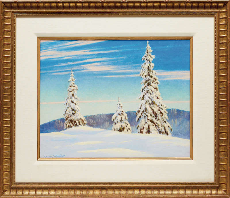 Frank Hans Johnston, Winter Uplands, oil on board - view 2