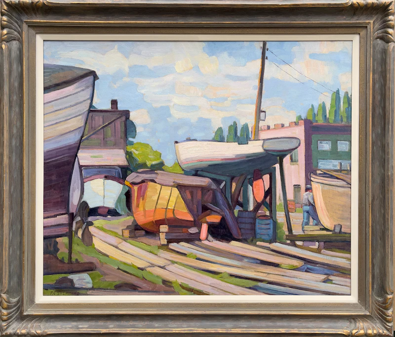 Peter Clapham Sheppard, Muskoka Boathouse, oil on canvas - view 2