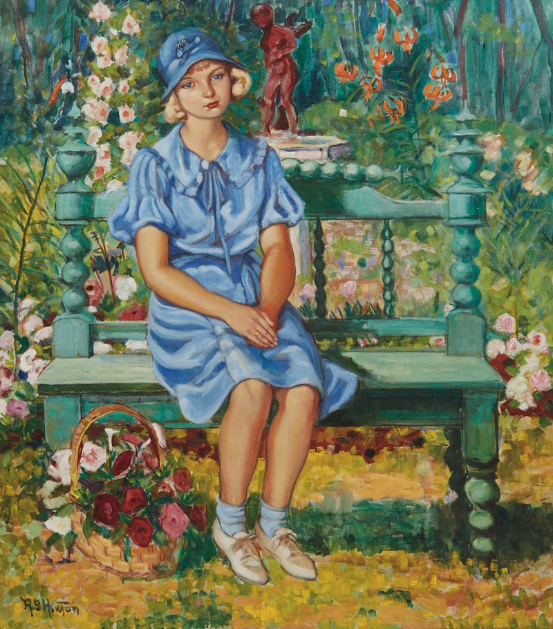 Girl in the Garden by Randolph Stanley Hewton