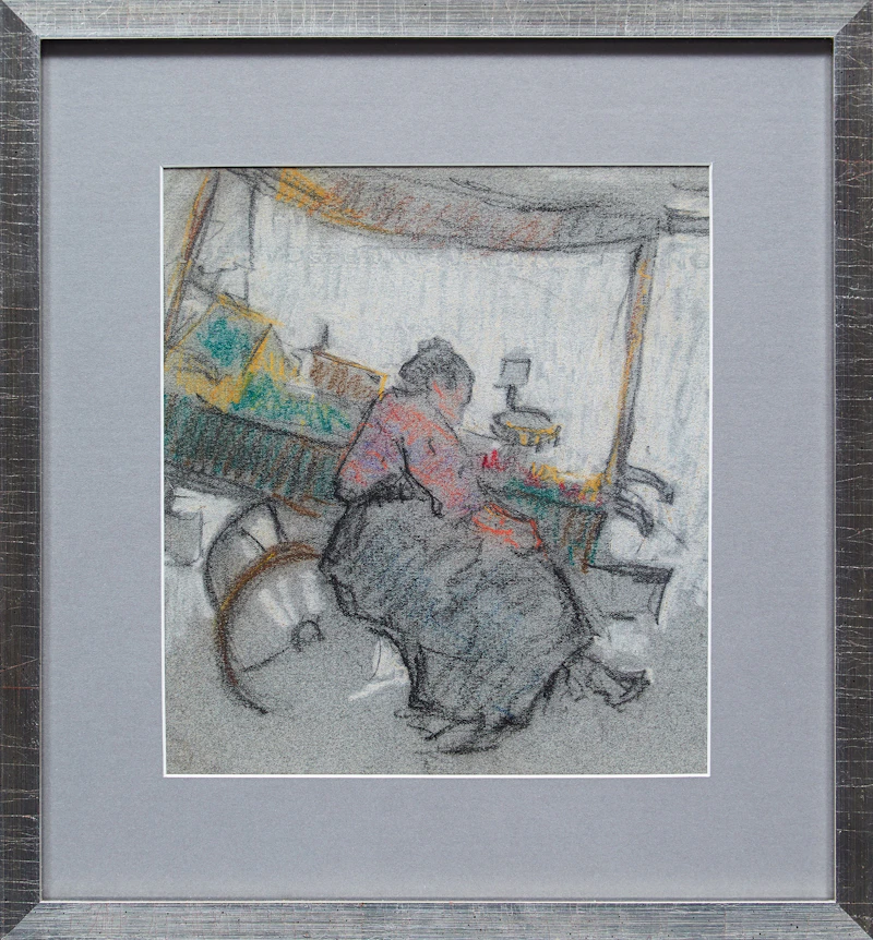 Manly Edward MacDonald, Woman at the Market , crayon on paper - view 2
