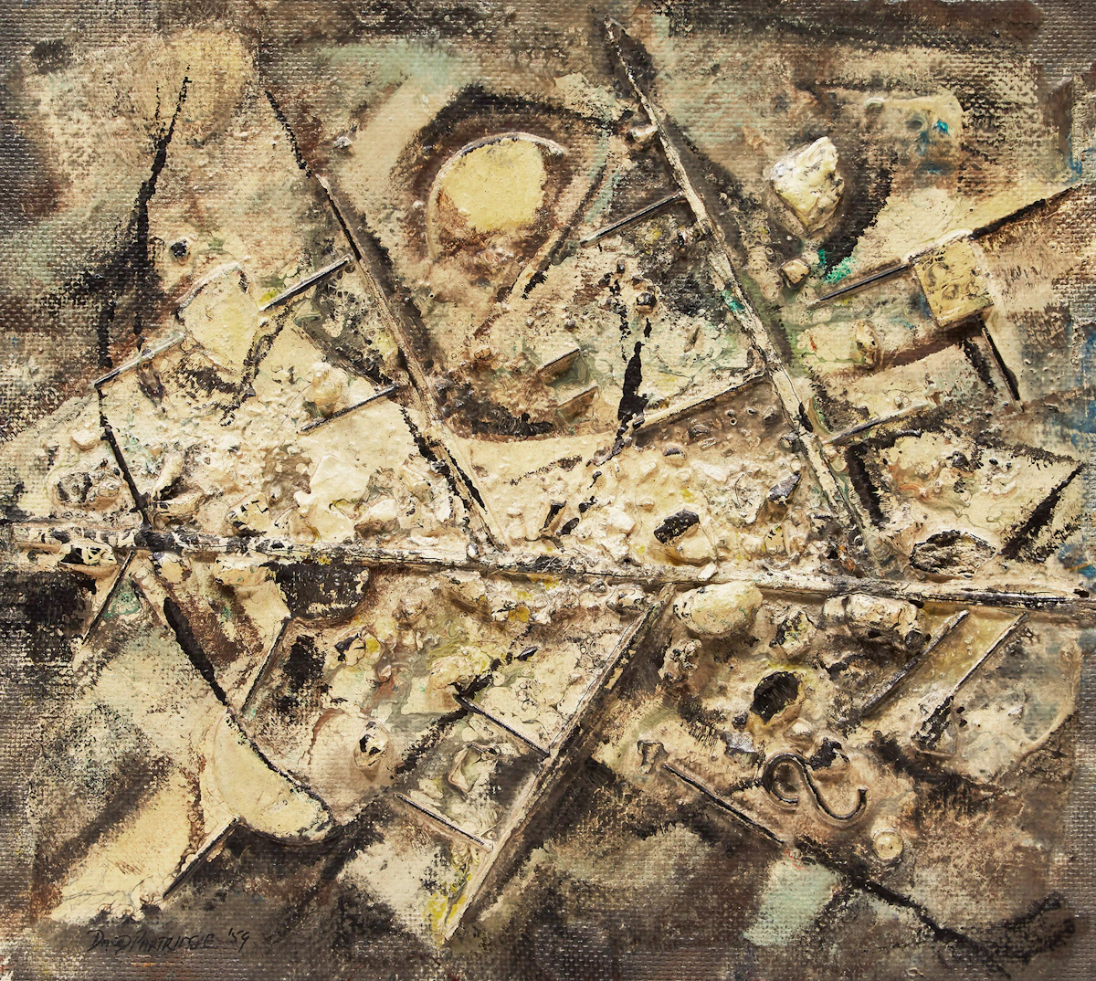 David Gerry Partridge, Untitled, mixed media on board, 1959