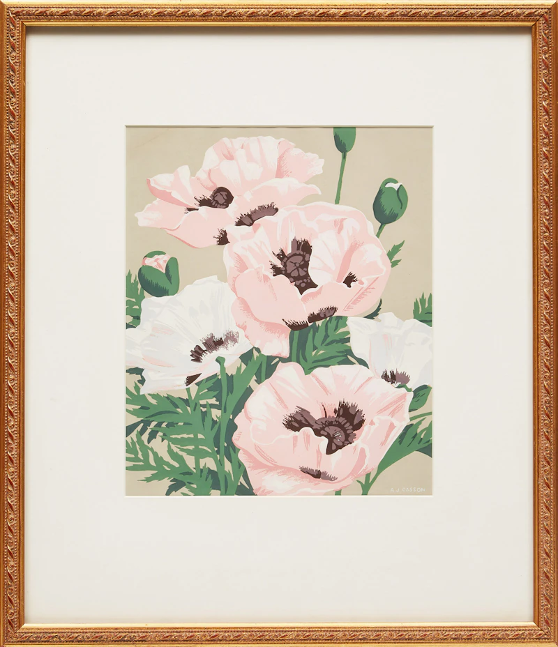 Alfred Joseph Casson, Pink Poppies, colour silkscreen - view 2
