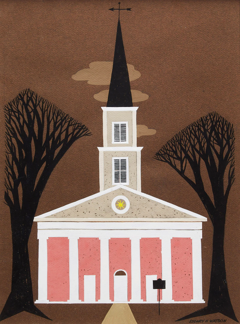 Sydney Hollinger Watson, Presbyterian Church, Niagara on the Lake, gouache
