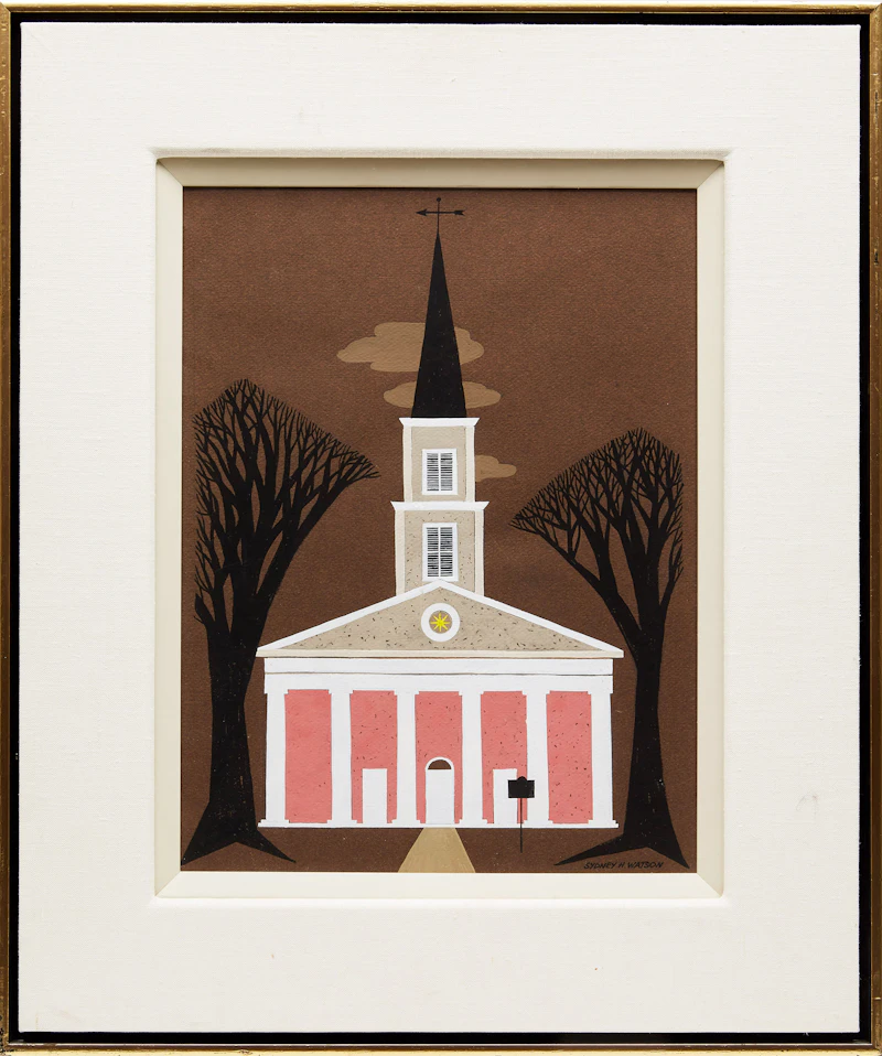 Sydney Hollinger Watson, Presbyterian Church, Niagara on the Lake, gouache - view 2