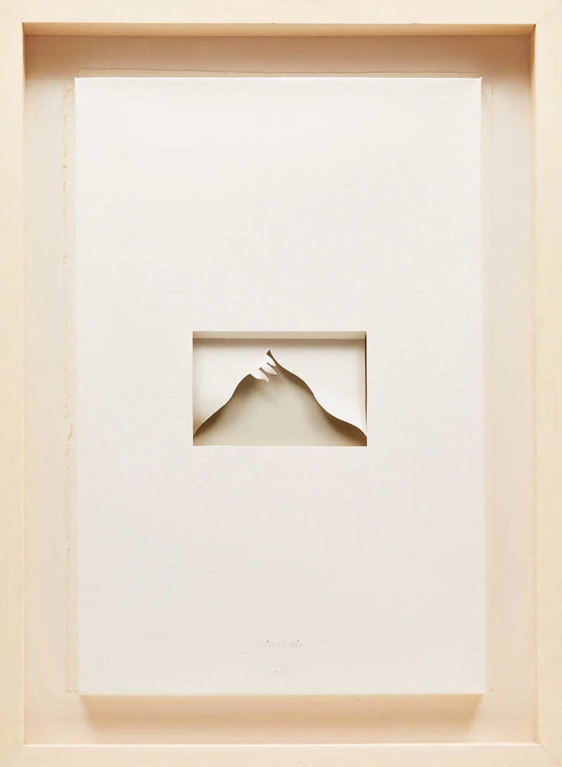 Robert Sinclair, Snow Tongues (Mountain Mantra), mixed media on folded paper