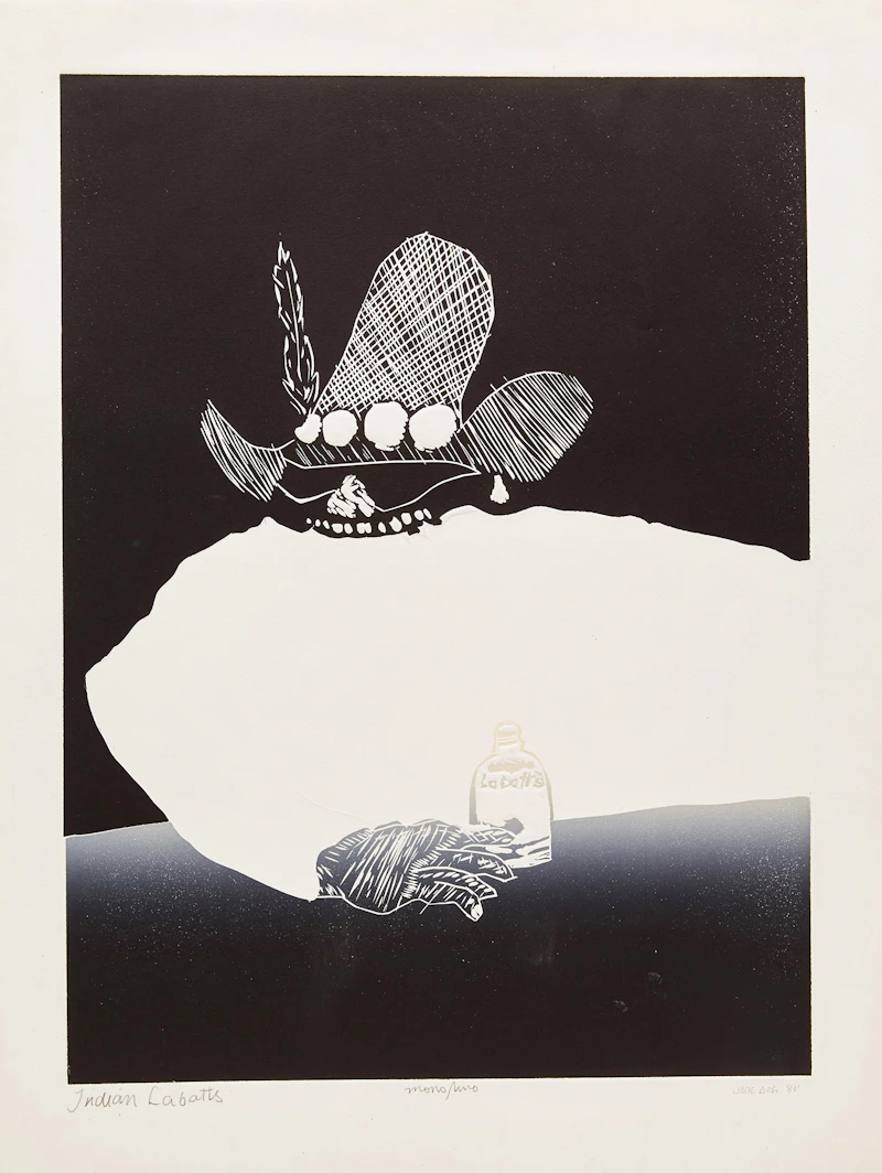Jane Ash Poitras, Indian Labatts, monotype/ linocut, 1981 - view 2