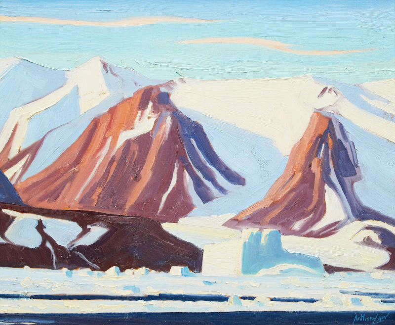 Charles Anthony Law, Pyramid Mountains, oil on board