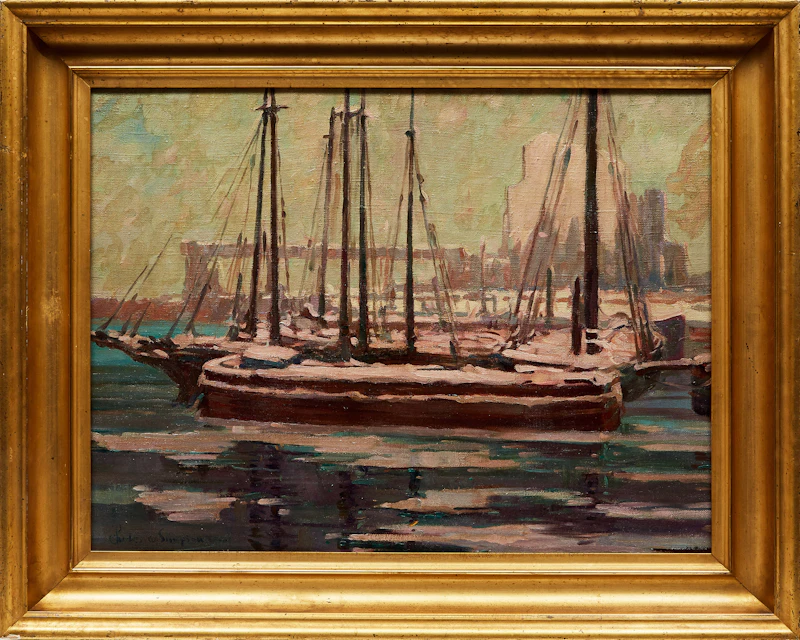 Charles Walter Simpson, Montreal Harbour, oil on canvas - view 2