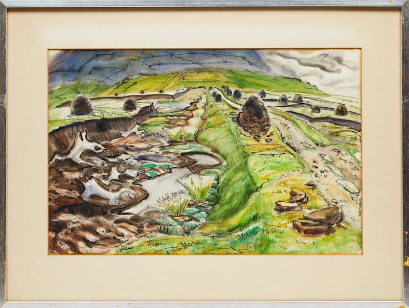 Doris Jean McCarthy, Peat Bogs, Ireland, County Mayo, watercolour - view 2