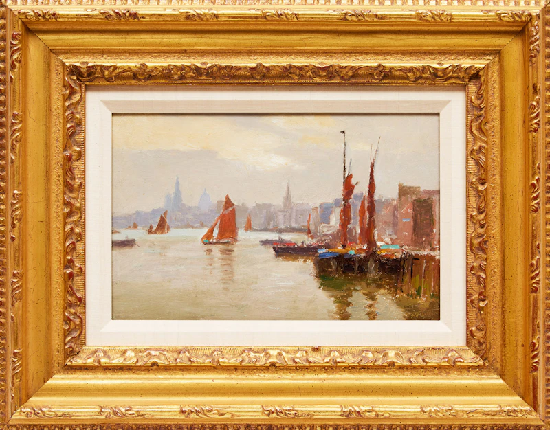 Frederic Marlett Bell-Smith, St. Paul’s from the Thames, oil on board - view 2