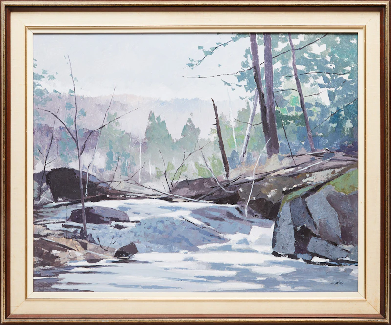 Donald Appelbe Smith, Spring Run-off Near Rosseau, acrylic on board, 1983 - view 2