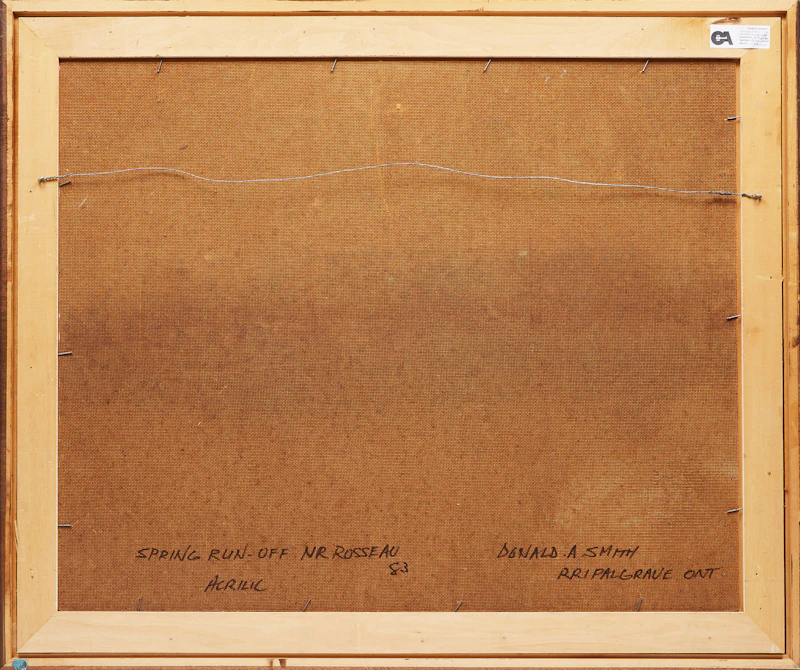 Donald Appelbe Smith, Spring Run-off Near Rosseau, acrylic on board, 1983 - view 3