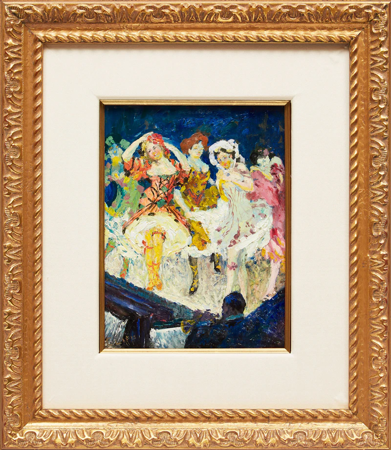 William Henry Clapp, Cancan Dancers, Paris, double-sided oil on panel - view 2