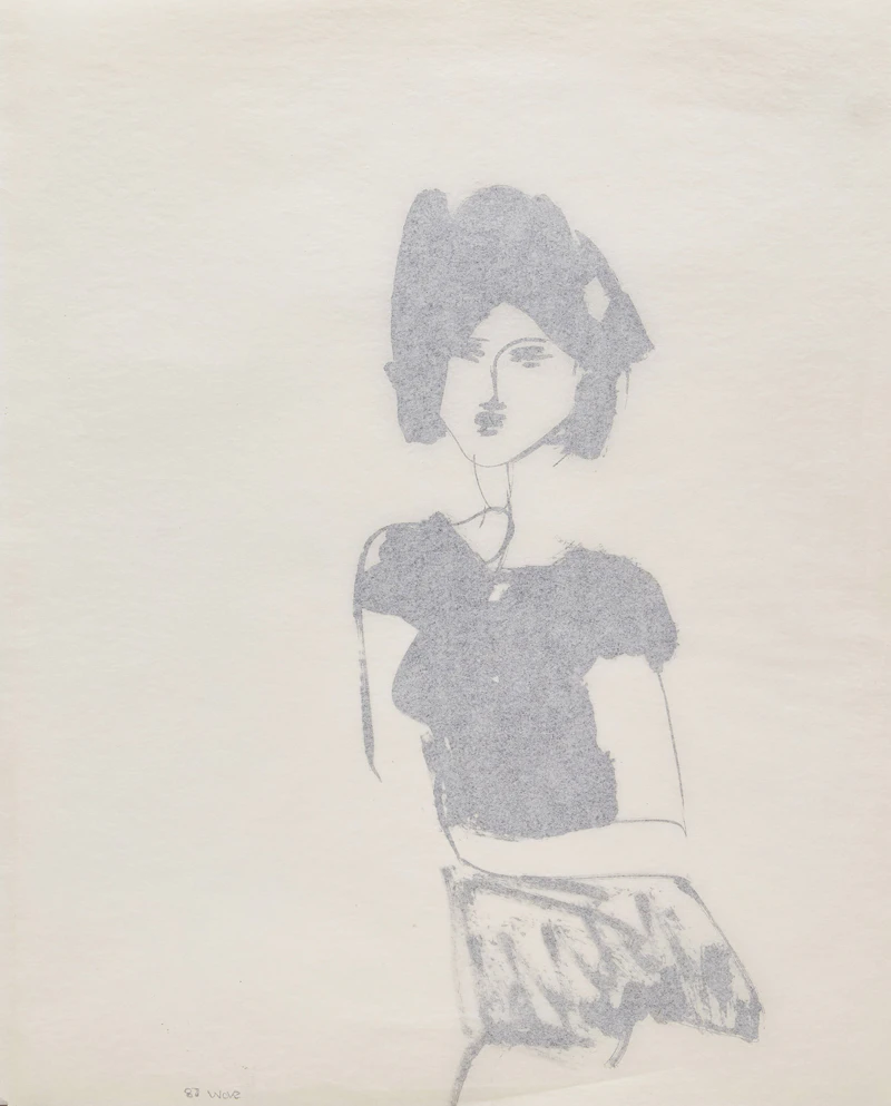 Michael James Aleck Snow, Portrait of a Woman, ink on rice paper, 1958 - view 3