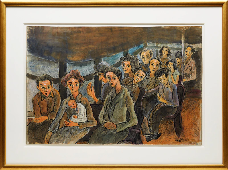 Gershon Iskowitz, To Market (Toronto), watercolour, 1952 - view 2