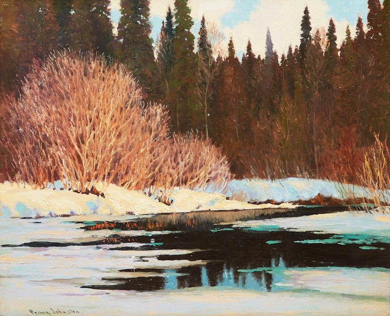 Frank Hans Johnston, Spring Solitude (On[a]man River), oil on masonite