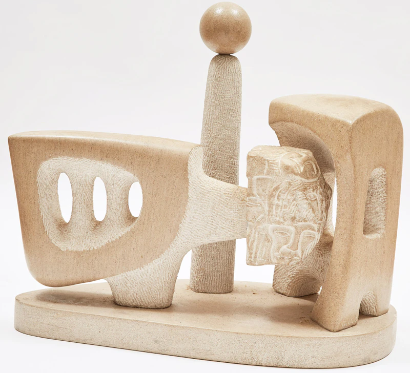 Roger Cavalli, Passé present avenir, stone sculpture