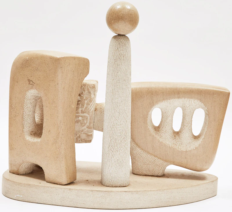 Roger Cavalli, Passé present avenir, stone sculpture - view 4