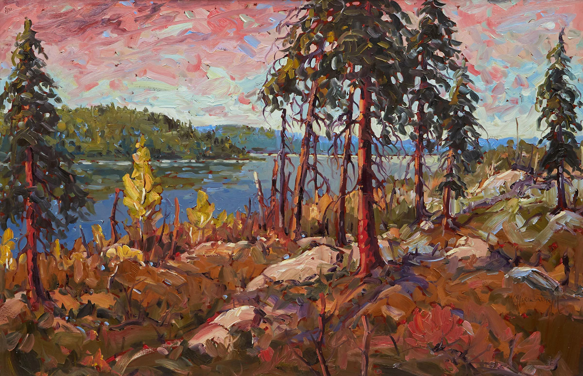 Rod Charlesworth, At Tibbet Lake, oil on board, 1991
