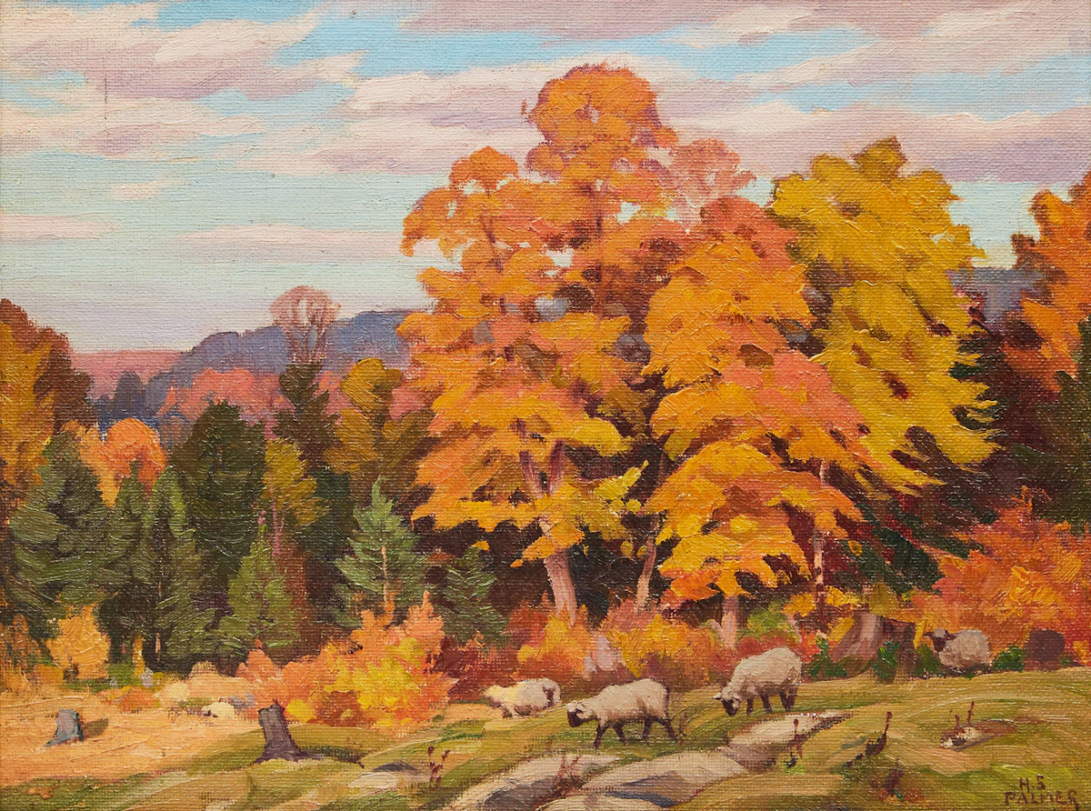 Herbert Sidney Palmer, October Gold, Haliburton, oil on masonite