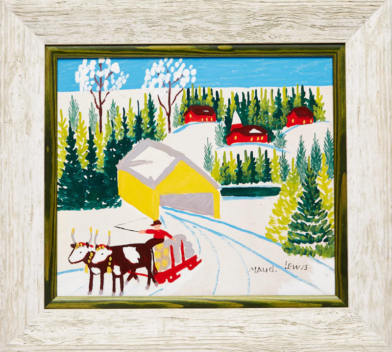 Maud Lewis, Winter Sleigh Scene, oil on board - view 2