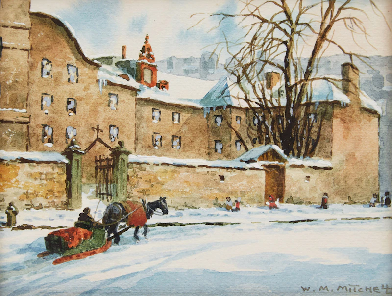 Willard Morse Mitchell, Percé Rock; The Seminary of the Suplicians, Notre Dame Street, Montreal, two watercolours - view 4