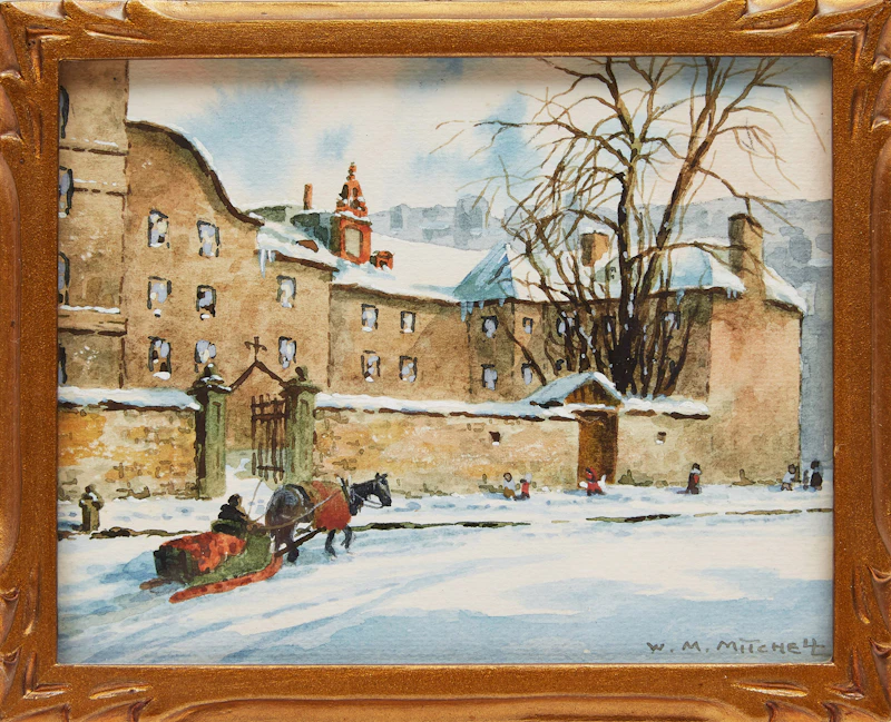 Willard Morse Mitchell, Percé Rock; The Seminary of the Suplicians, Notre Dame Street, Montreal, two watercolours - view 5