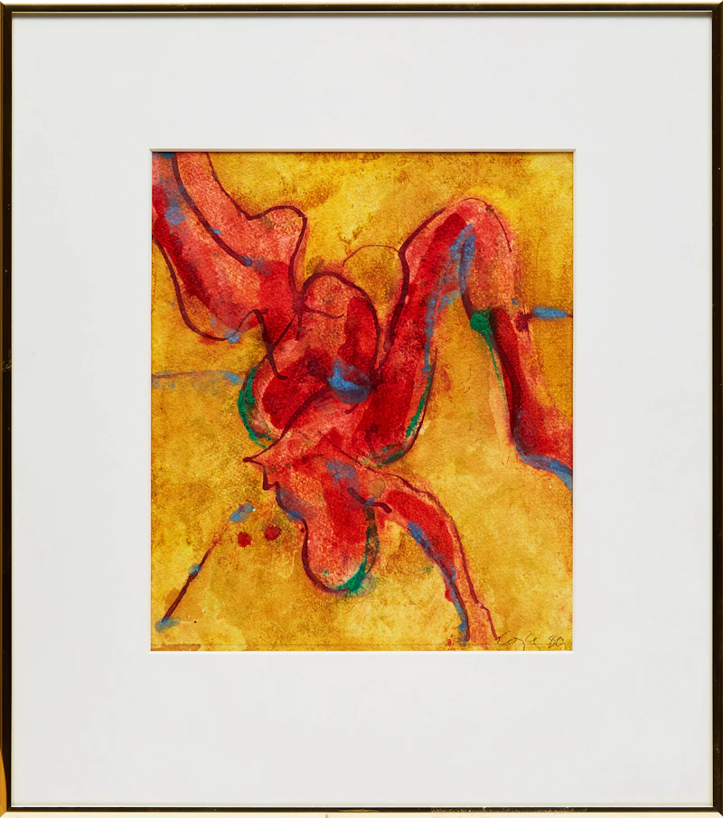 John Graham Coughtry, Untitled Figural Study (Sonada Variations), mixed media on paper, 1980 - view 2