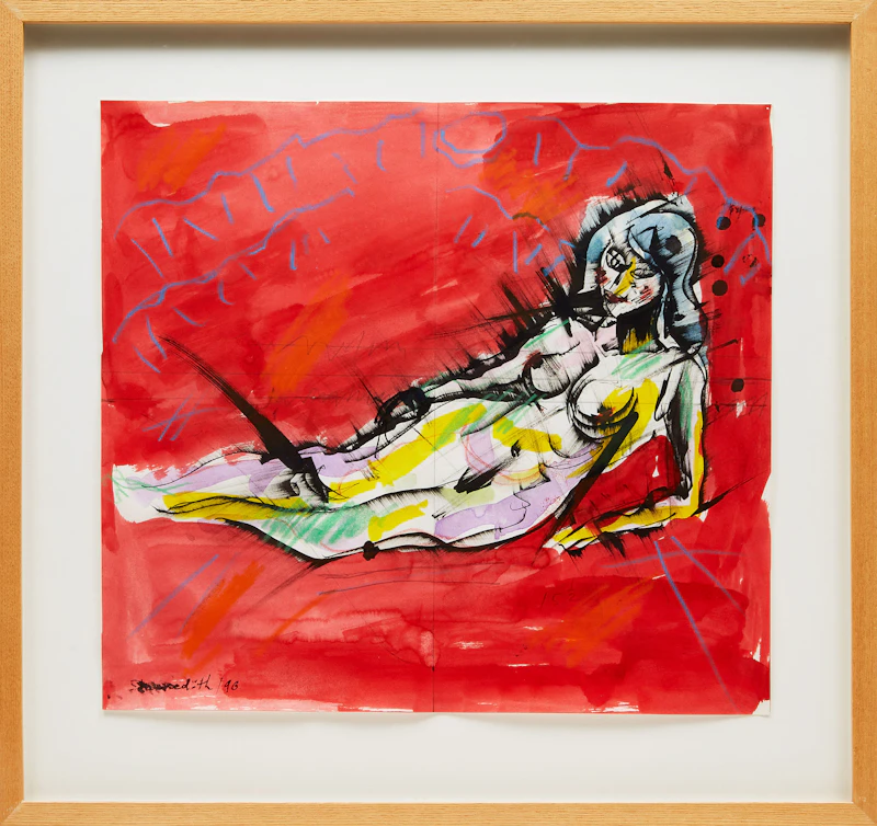 John Meredith, Figural Study, mixed media on paper, 1998 - view 2