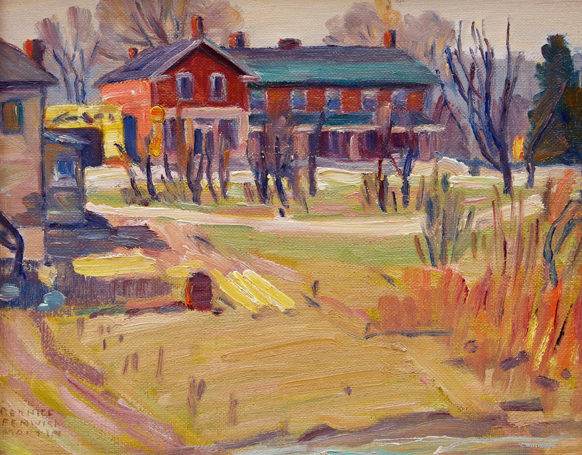 Bernice Fenwick Martin, Country Hotel, oil on canvas board