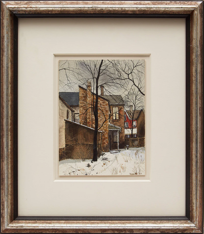 Albert Jacques Franck, Behind Denison Avenue, ink and watercolour - view 2