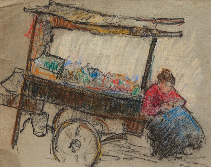 The Market, Chartres by Manly Edward MacDonald