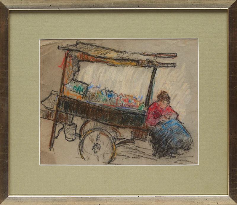 Manly Edward MacDonald, The Market, Chartres, crayon - view 2