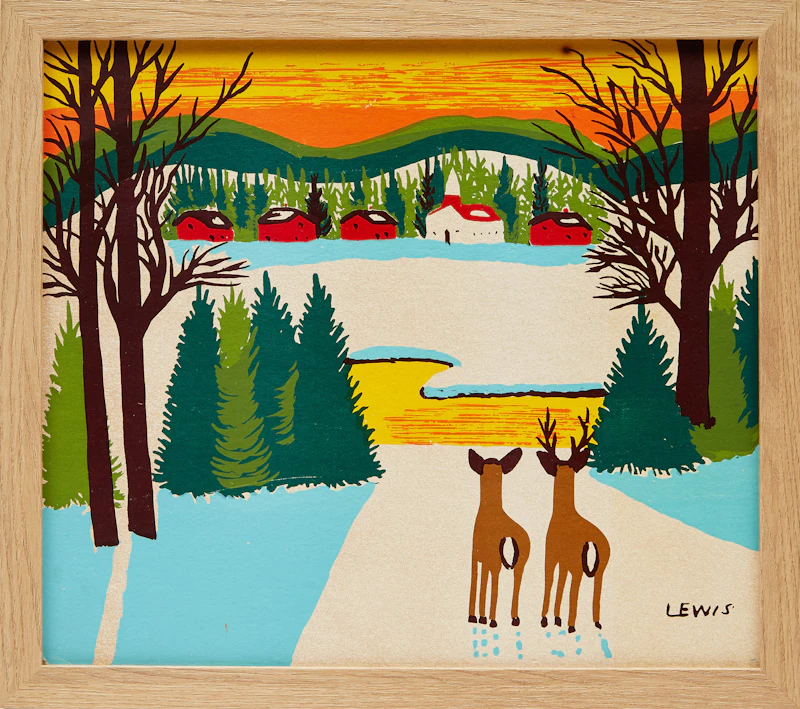 Maud Lewis, Two Deer, hand-screened reproduction - view 2