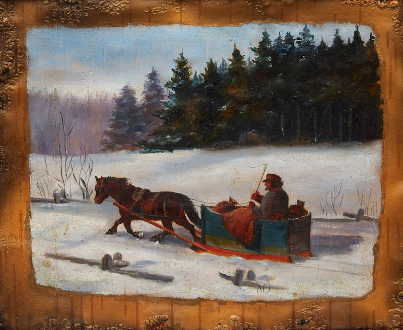 Horse and Sleigh  by Unknown 20th Century Artist