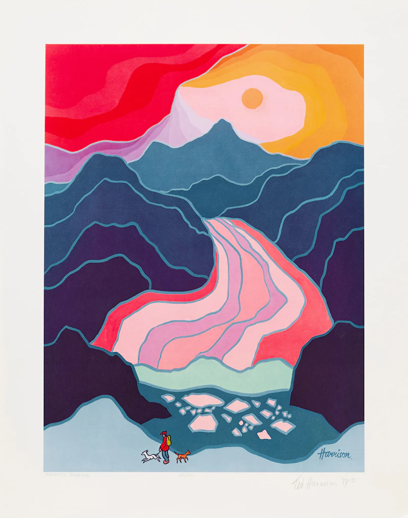 Ted Harrison, Monty’s Glacier; Sledding, two serigraphs, 1989 - view 2
