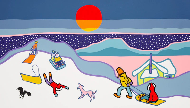 Ted Harrison, Monty’s Glacier; Sledding, two serigraphs, 1989 - view 4