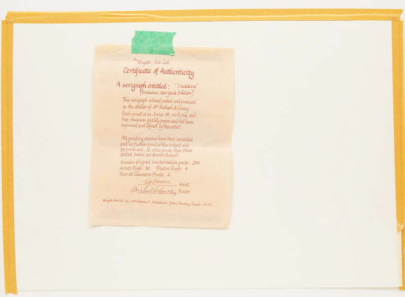 Ted Harrison, Monty’s Glacier; Sledding, two serigraphs, 1989 - view 6